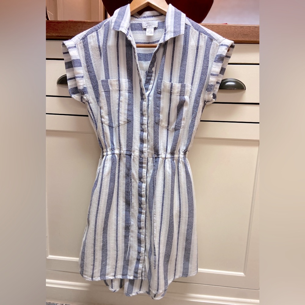 Japna XS blue/white button up dress